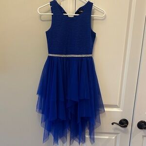 Amy Byer Royal Blue Layered Tulle Party Dress with Sparkle Waistband